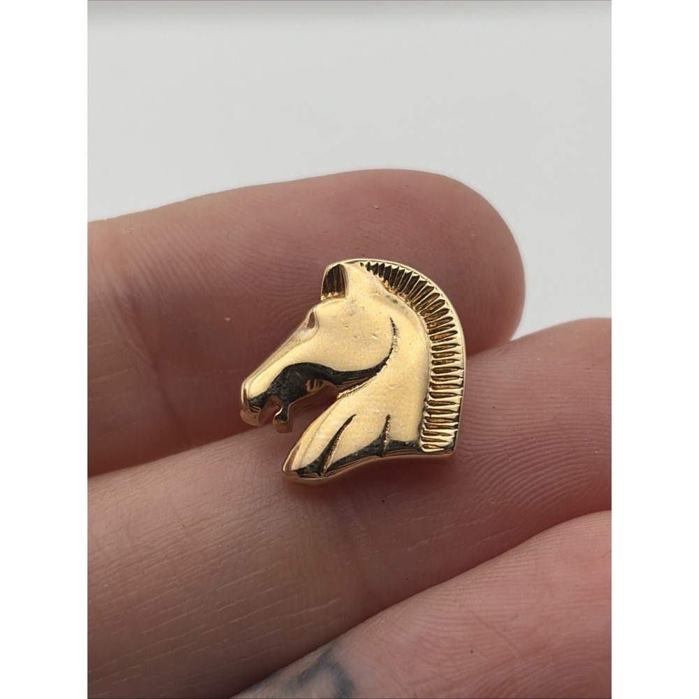 Avon Trojan Horse Head Gold Tone Lapel Hat Pin